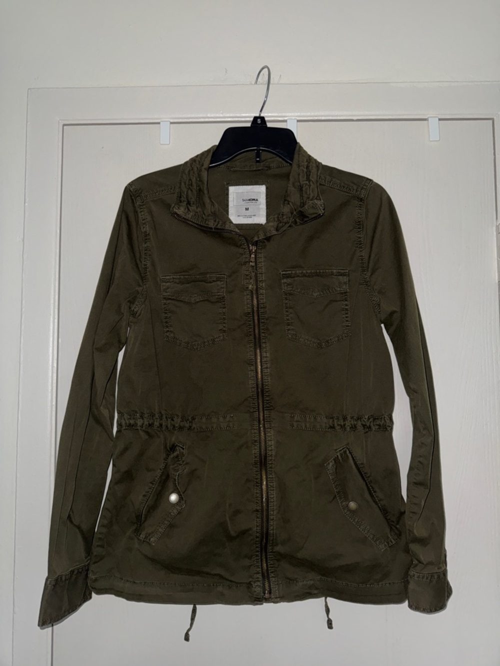 Sonoma Goods For Life Olive Lightweight Drawstring Utility Jacket - Women's